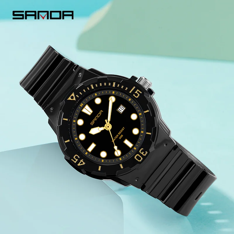 SANDA Woman Fashion Black Quartz Watches Ladies 50M Waterproof Date Display Wristwatch For Gift Girl Female Womens Student Watch
SANDA Woman Fashion Black Quartz Watches Ladies 50M Waterproof Date Display Wristwatch For Gift Girl Female Womens Student Watch