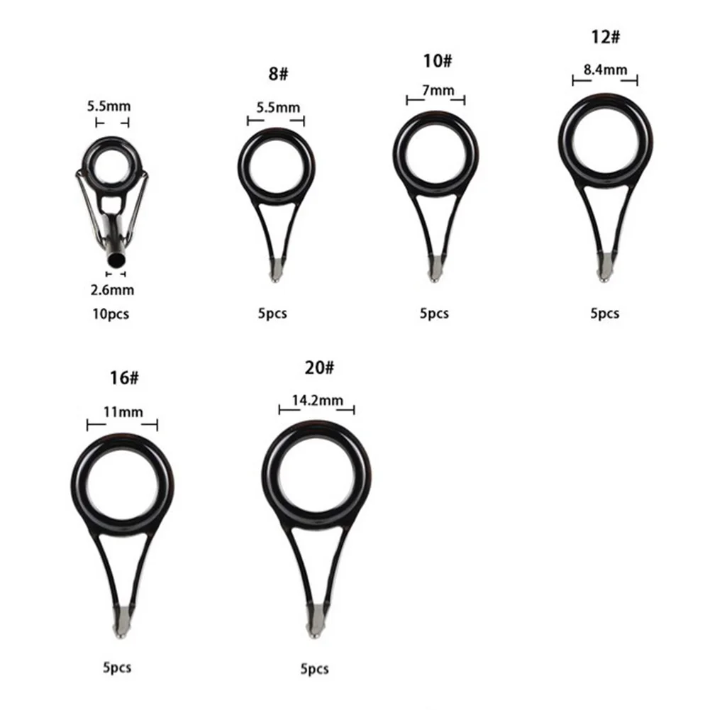Tip Tops Fish Rod Guide Ring 35pcs 8#-20# Double-layer Fishing Repair Set Portable Single Foot Single Foot Rod
Tip Tops Fish Rod Guide Ring 35pcs 8#-20# Double-layer Fishing Repair Set Portable Single Foot Single Foot Rod