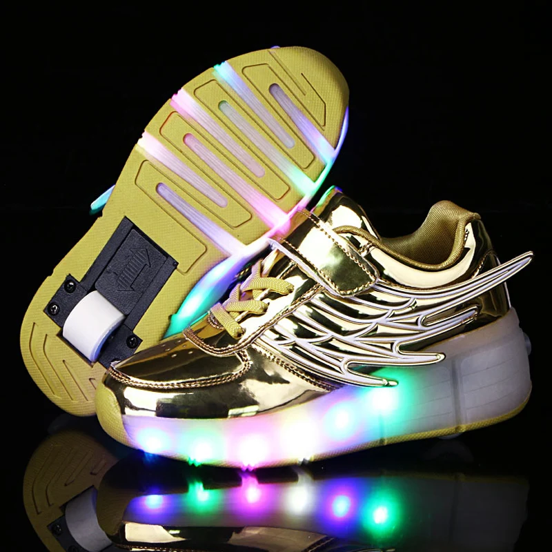 Roller Skates Shoes Children 1 Wheel Lighted Led Boots Boys Girls Kids 2022 Fashion Casual Sports Games Golden Wing Sneakers
Roller Skates Shoes Children 1 Wheel Lighted Led Boots Boys Girls Kids 2022 Fashion Casual Sports Games Golden Wing Sneakers