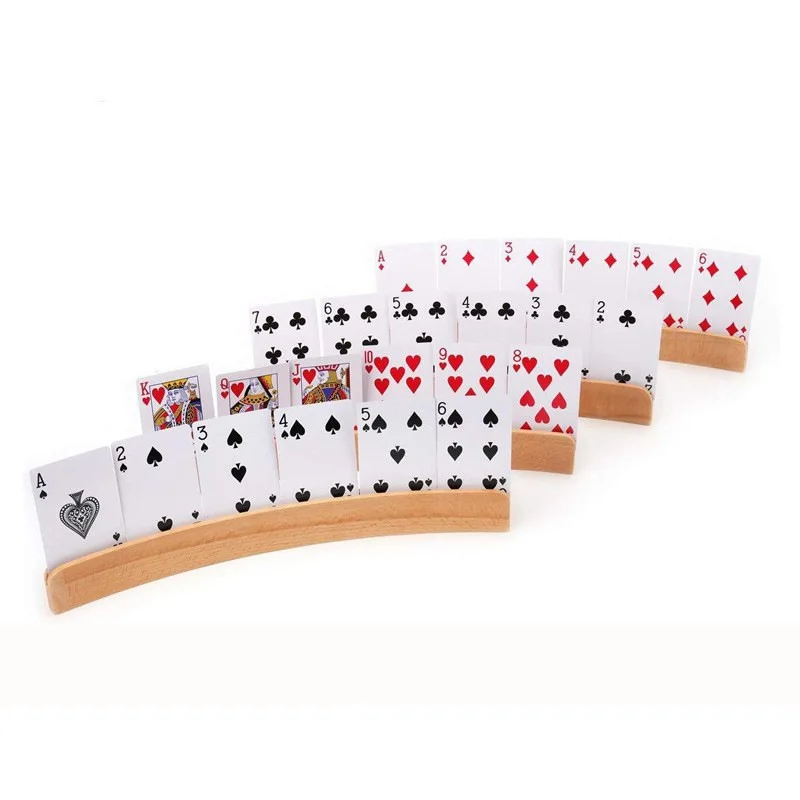 50Pcs/Lot Wooden Playing Card Holder Long Enough Organizer Hands Free Widen Base Poker Game Trays Poker Card Rack Stable
50Pcs/Lot Wooden Playing Card Holder Long Enough Organizer Hands Free Widen Base Poker Game Trays Poker Card Rack Stable