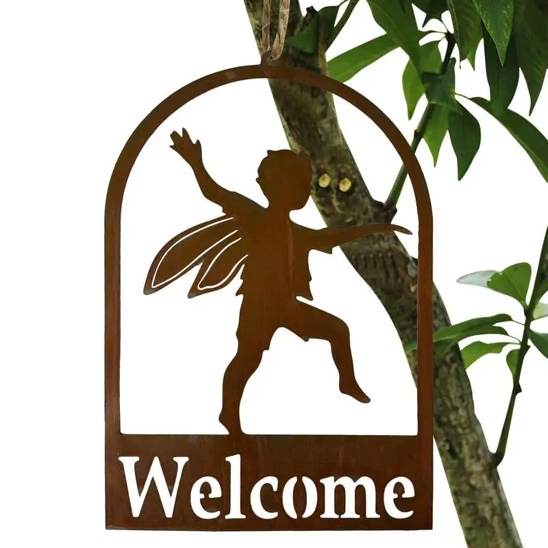 Welcome Metal Sign With Metal Angel Boy Metal Door Sign Welcome Cutout Letters Decorative Hang Ornaments For Home Outdoor Living 
Welcome Metal Sign With Metal Angel Boy Metal Door Sign Welcome Cutout Letters Decorative Hang Ornaments For Home Outdoor Living
