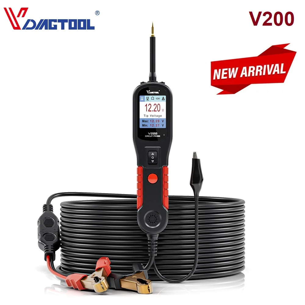 VDIAGTOOL V200 Circuit Tester Powerscan 12-24V Automative Power Probe Kit LED Display Voltage Polarity Locator Diagnostic Tool
VDIAGTOOL V200 Circuit Tester Powerscan 12-24V Automative Power Probe Kit LED Display Voltage Polarity Locator Diagnostic Tool