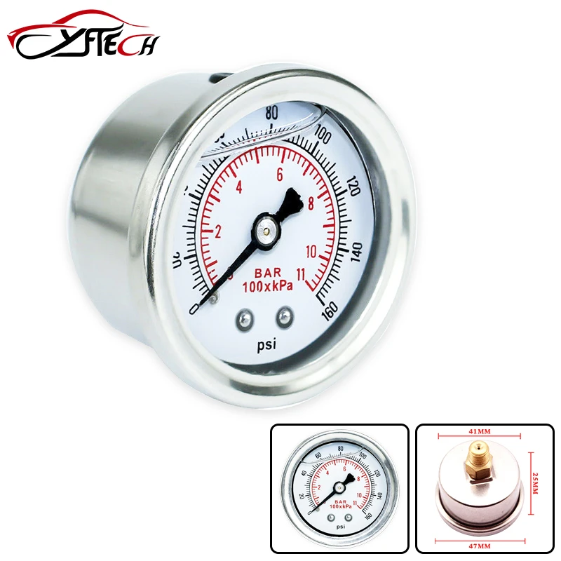 Universal car racing Fuel Pressure Gauge Liquid 0-160 psi Oil Press Gauge Fuel Gauge White Face 1/8 NPT
Universal car racing Fuel Pressure Gauge Liquid 0-160 psi Oil Press Gauge Fuel Gauge White Face 1/8 NPT