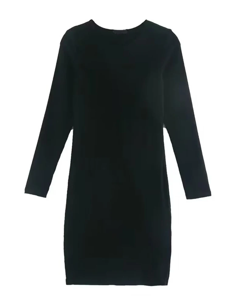 Women Sexy Slits Black Slim Knit Dress Long Sleeve O Neck Female Autumn Winter Mini Dresses
Women Sexy Slits Black Slim Knit Dress Long Sleeve O Neck Female Autumn Winter Mini Dresses