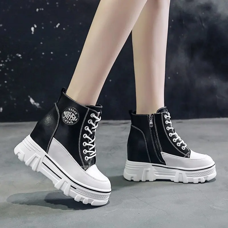 Women Ankle Boots Platform Winter Boots Ulzzang 8.5cm Height Increasing Wedges Shoes Woman Autumn Thick Sole Leather Sneakers
Women Ankle Boots Platform Winter Boots Ulzzang 8.5cm Height Increasing Wedges Shoes Woman Autumn Thick Sole Leather Sneakers