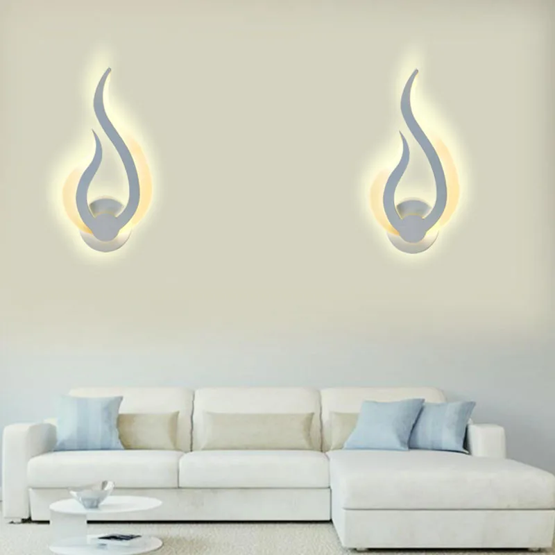 

Acrylic LED Wall Light Modern Home Living Room Bedside Bedroom lamp flame Creative Background wall sconce decor Lighting