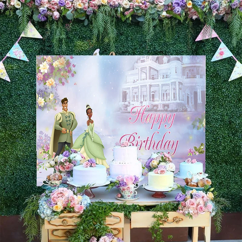 Cartoon Disney Wedding Green Dress The Princess and the Frog Tiana Dreamy Castle Backdrop Birthday Party Decoration Background
Cartoon Disney Wedding Green Dress The Princess and the Frog Tiana Dreamy Castle Backdrop Birthday Party Decoration Background