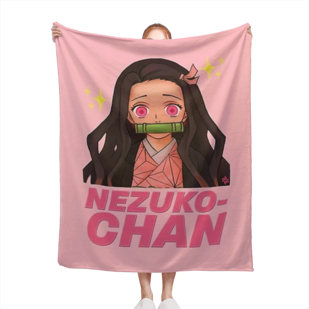 Пушистое детское одеяло Nezsuko-Chan! Покрывало для сна на диван удобное фланелевое