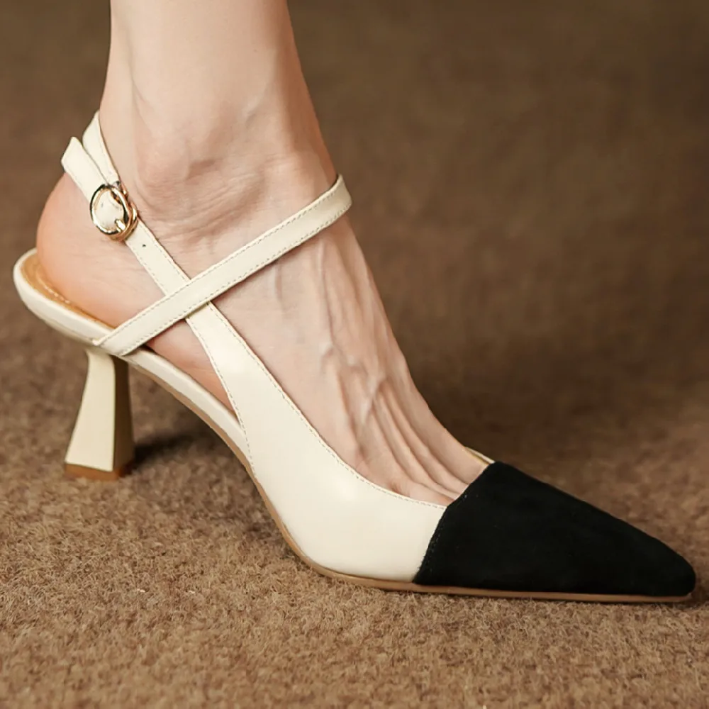 Women's genuine leather black toe patchwork thin high heel slip-on pumps elegant ladies slingback summer sandals heels shoes hot
Women's genuine leather black toe patchwork thin high heel slip-on pumps elegant ladies slingback summer sandals heels shoes hot