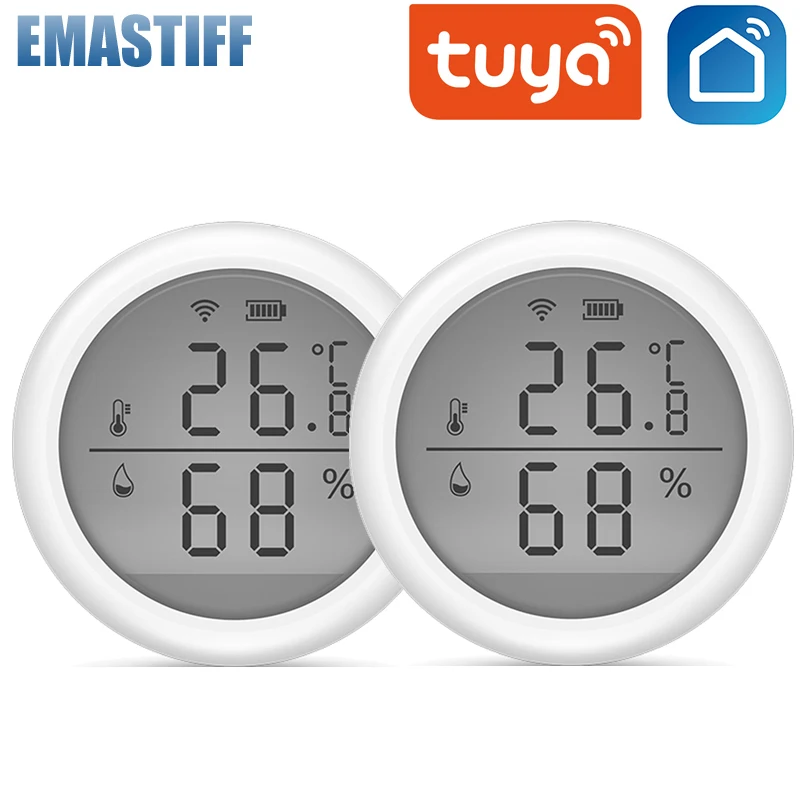 Tuya WIFI Temperature And Humidity Sensor Support Alexa Google Assistant Smart Indoor Hygrometer Thermometer With LCD Display
Tuya WIFI Temperature And Humidity Sensor Support Alexa Google Assistant Smart Indoor Hygrometer Thermometer With LCD Display
