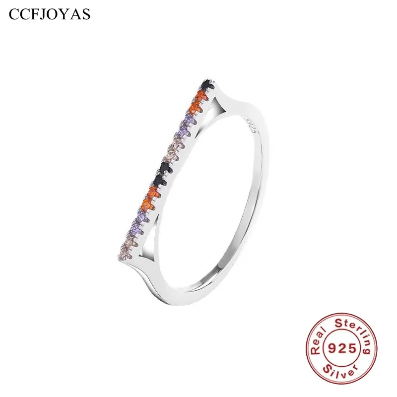 CCFJOYAS 925 Sterling Silver a Row of Colorful Zircon Rings for Women Simple INS Silver Ring Fashion Wedding Jewelry Dropshippin
CCFJOYAS 925 Sterling Silver a Row of Colorful Zircon Rings for Women Simple INS Silver Ring Fashion Wedding Jewelry Dropshippin