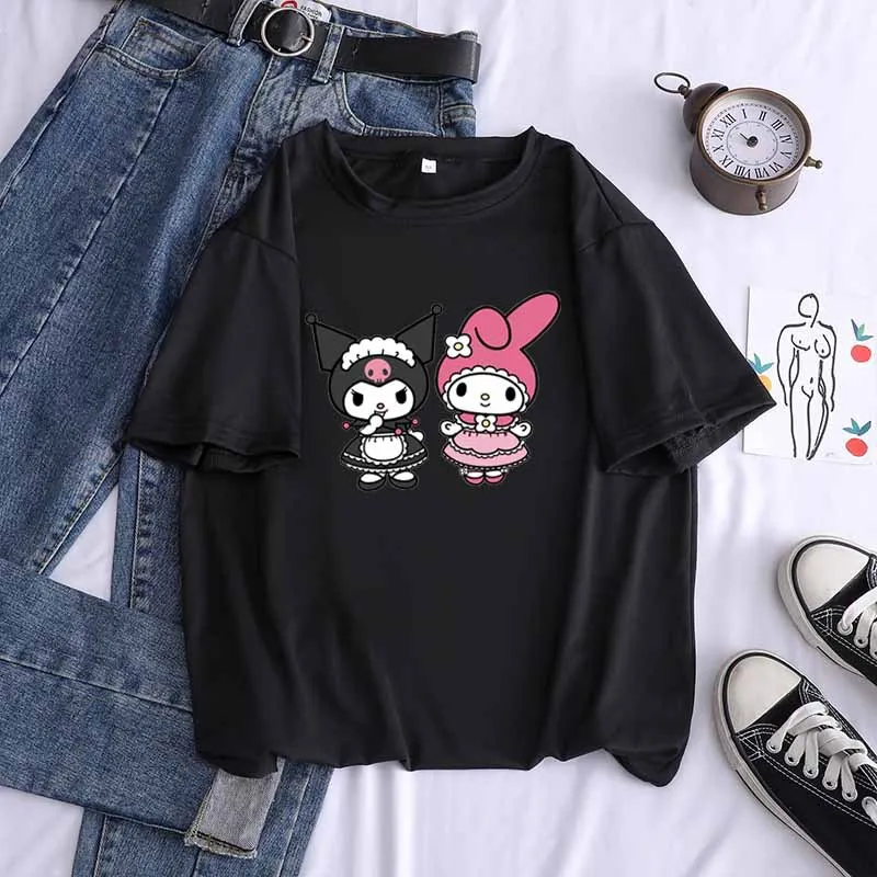 Kawaii Sanrio Anime Series Kuromi Mymelody Spring and Summer Short-sleeved Loose Top Popular Girl Baby Girlfriend Holiday Gift
Kawaii Sanrio Anime Series Kuromi Mymelody Spring and Summer Short-sleeved Loose Top Popular Girl Baby Girlfriend Holiday Gift