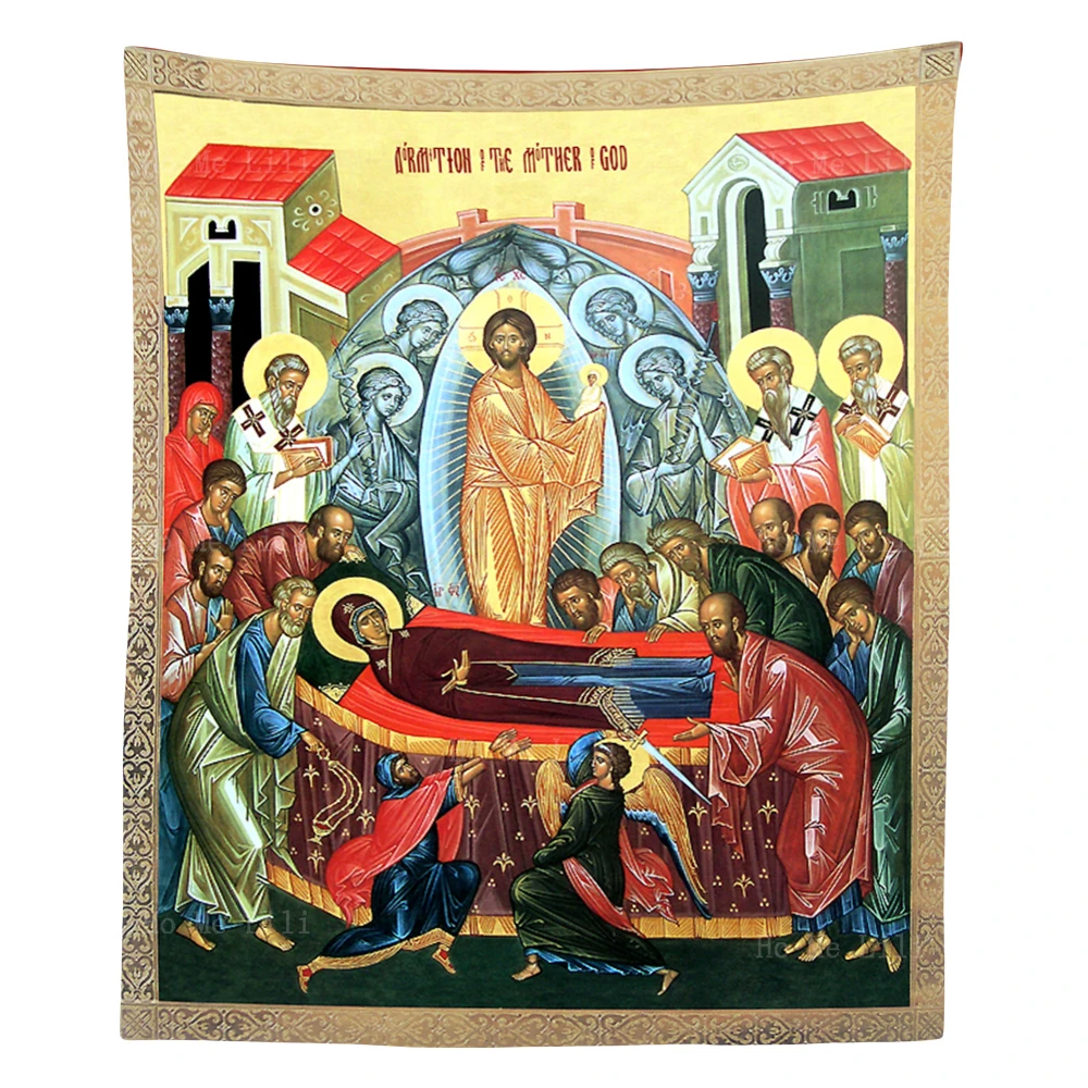 Greek Orthodox Dormition Of The Virgin Mary Mystery Incarnation Jesus Icon Tapestry By Ho Me Lili For Livingroom Wall Decor
Greek Orthodox Dormition Of The Virgin Mary Mystery Incarnation Jesus Icon Tapestry By Ho Me Lili For Livingroom Wall Decor