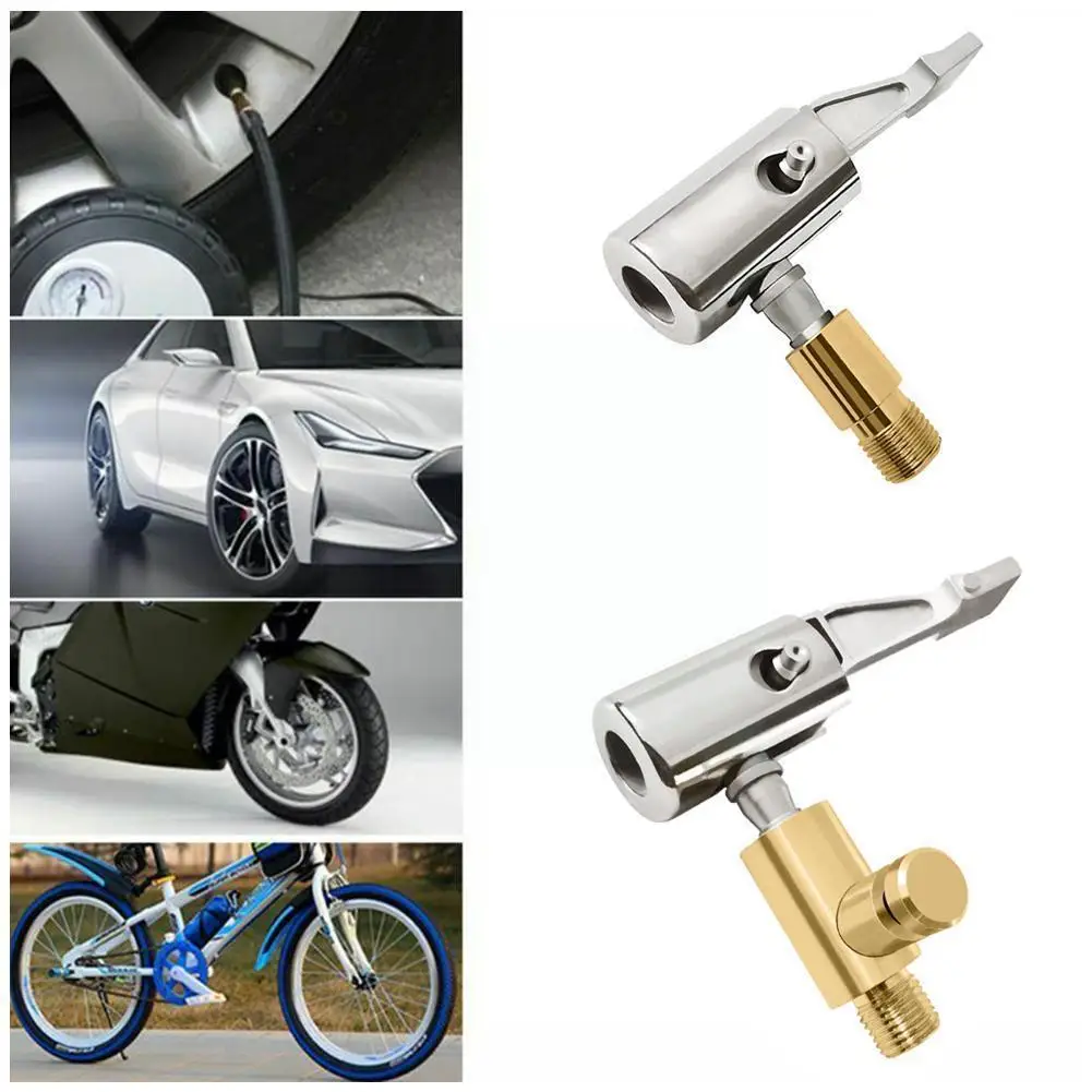 

Inflatable Pump For Car Tire Portable Air Chuck Inflator Pump Connector Clip-on Adapter Car Zinc Alloy Tyre Wheel Val N3o5