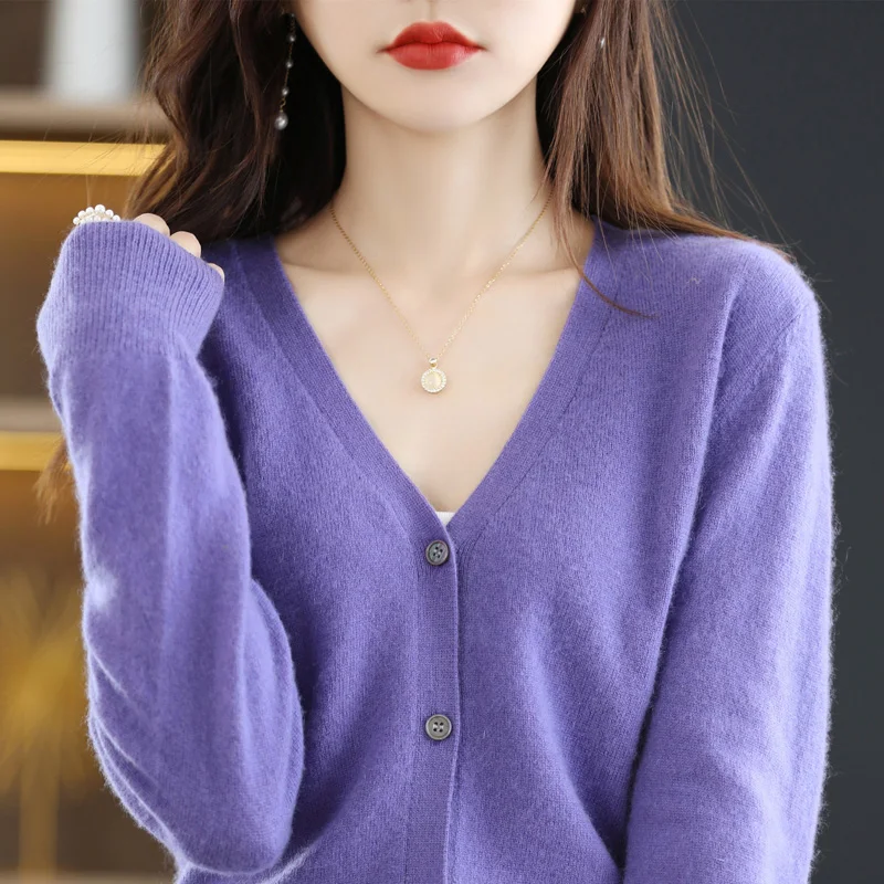Вязаный кардиган, тонкий женский свитер с длинным рукавом, пальто на раннюю весну и осень, шерстяное пальто
Вязаный кардиган, тонкий женский свитер с длинным рукавом, пальто на раннюю весну и осень, шерстяное пальто