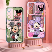 Disney Couple Mickey Minnie For Samsung Galaxy S23 S22 S21 S20 Pro FE Ultra A52 A53 A71 5G Angel Eyes Transparent Phone Case