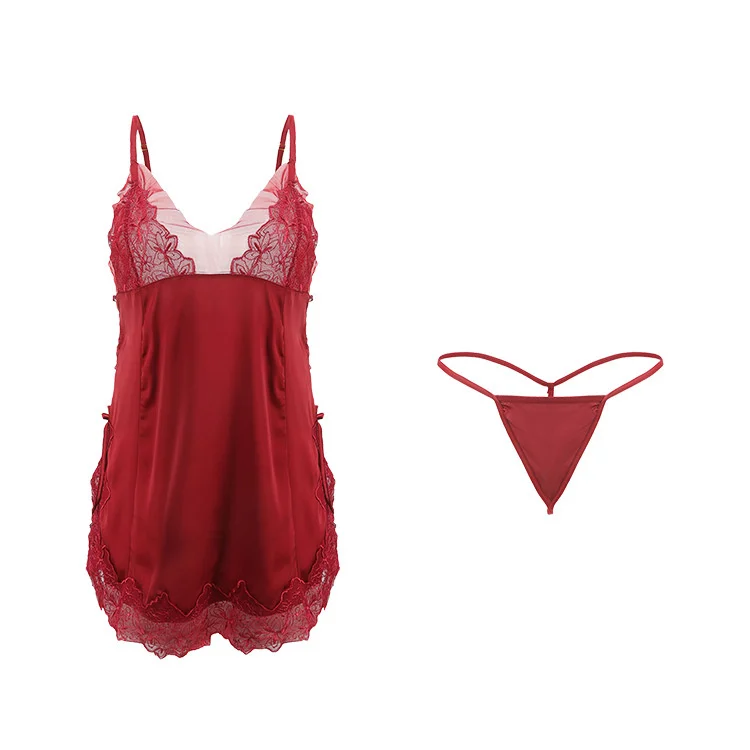 Sexy Pajamas Women Pure Desire Autumn And Winter Home Clothes Lace Suspender Large Nightdress Set
Sexy Pajamas Women Pure Desire Autumn And Winter Home Clothes Lace Suspender Large Nightdress Set
