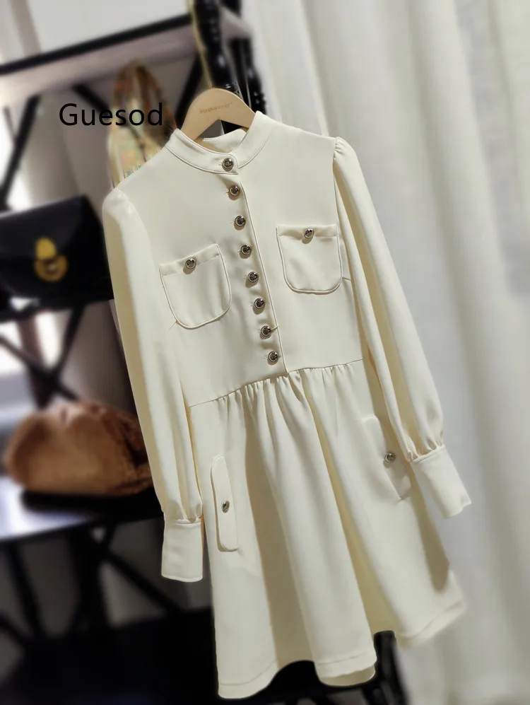 Women White Dress 2022 Autumn Top Quality Beige Apricot A-Line Dress Ladies Female Long Sleeve New
Women White Dress 2022 Autumn Top Quality Beige Apricot A-Line Dress Ladies Female Long Sleeve New