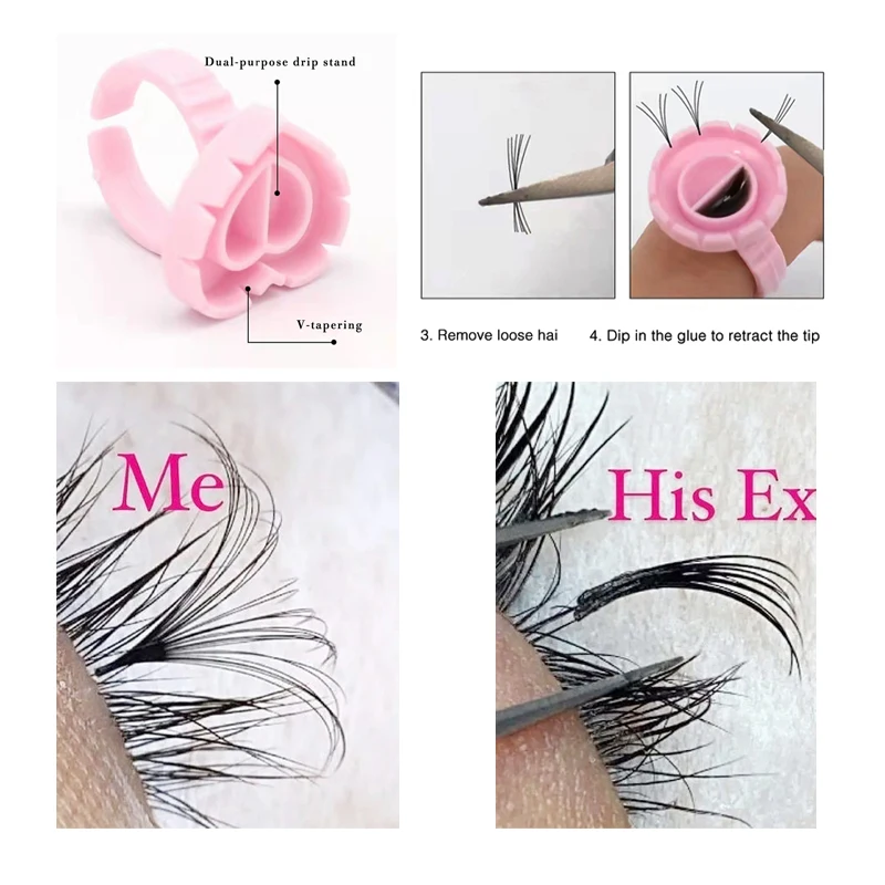 100pcs Eyelash Extension Glue Ring Holder Grafting Eye Lash Fans Flowering Cup Pigment Container Makeup Beauty Tools
100pcs Eyelash Extension Glue Ring Holder Grafting Eye Lash Fans Flowering Cup Pigment Container Makeup Beauty Tools