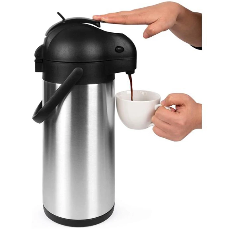 2.5L Airpot Coffee Dispenser With Pump 24Hour Thermal Insulated Hot Beverage Dispenser For Coffee, Any Liquid Or Drink
2.5L Airpot Coffee Dispenser With Pump 24Hour Thermal Insulated Hot Beverage Dispenser For Coffee, Any Liquid Or Drink
