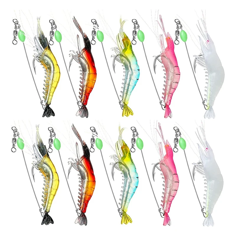 10Pcs Fishing Lures Bait Shrimp Bait Set Soft Shrimp Lure Fishing Lures With Hook Bead For Saltwater Freshwater
10Pcs Fishing Lures Bait Shrimp Bait Set Soft Shrimp Lure Fishing Lures With Hook Bead For Saltwater Freshwater