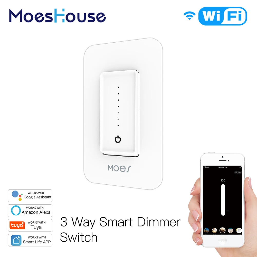 Single Pole/3 Way Smart Dimmer Switch Replace One Dimmable Only Multi-control Alexa Google Home Voice, Smart Life App Control
Single Pole/3 Way Smart Dimmer Switch Replace One Dimmable Only Multi-control Alexa Google Home Voice, Smart Life App Control