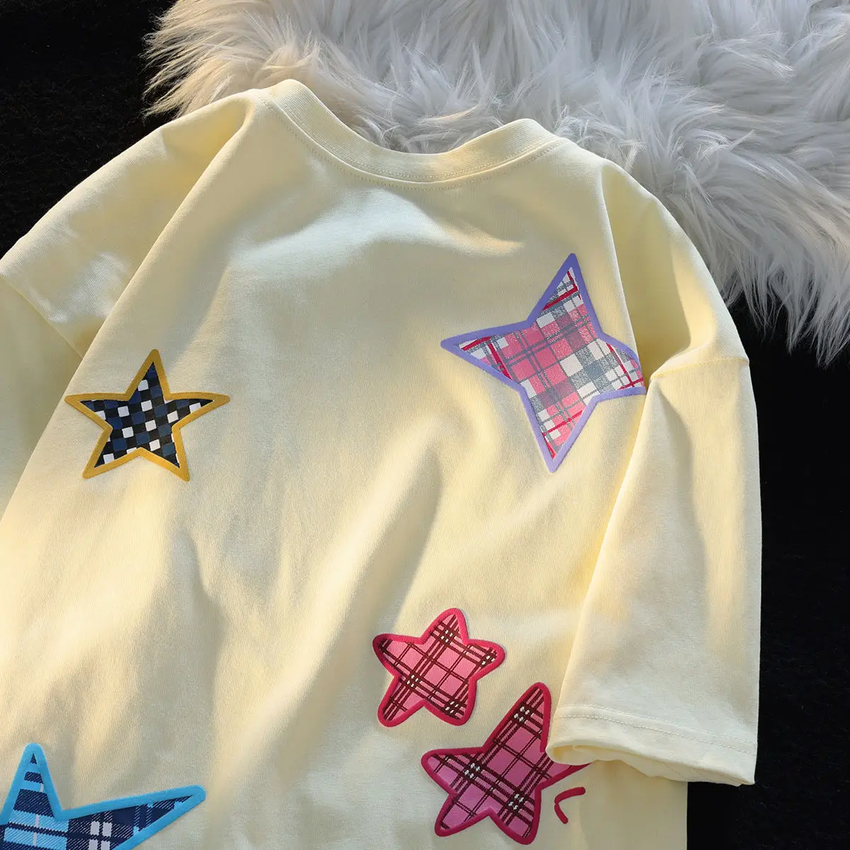 Cotton star letters embroidery short sleeved T-shirt women summer loose all match ins couple y2k tops graphic t shirts harajuku
Cotton star letters embroidery short sleeved T-shirt women summer loose all match ins couple y2k tops graphic t shirts harajuku