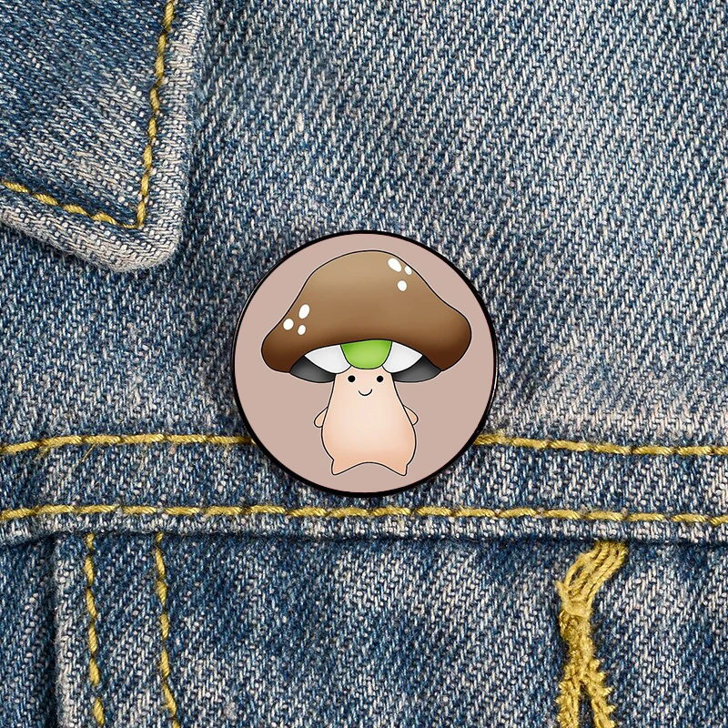 

Agender Pride Mushroom Pin Custom Brooches Shirt Lapel teacher tote Bag backpacks Badge Cartoon gift brooches pins for women