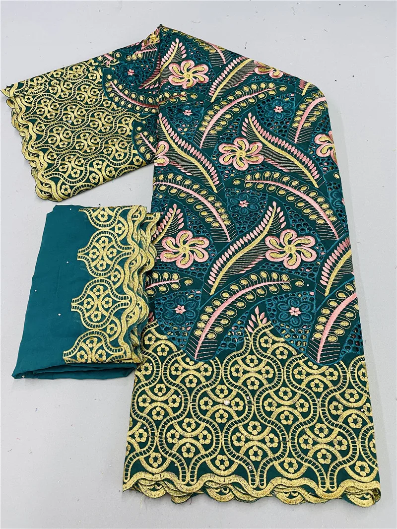 5Yards Dark Green African Cotton Fabric Nigerian Embroidery Cloth And 2Y Swiss Voile Lace Scarf Material Tissu Africain NCV43
5Yards Dark Green African Cotton Fabric Nigerian Embroidery Cloth And 2Y Swiss Voile Lace Scarf Material Tissu Africain NCV43