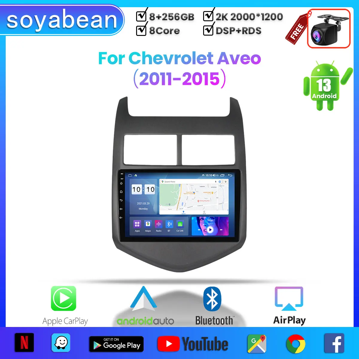 Android 13 Car Radio for Chevrolet Aveo 2011-2015, 9inch 2K Multimedia Player with 4G Carplay DSP & 2Din GPS Navigation.
Android 13 Car Radio for Chevrolet Aveo 2011-2015, 9inch 2K Multimedia Player with 4G Carplay DSP & 2Din GPS Navigation.