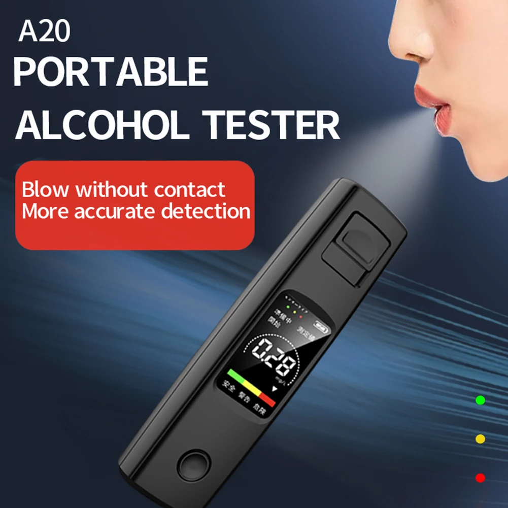 A20 Portable Alcohol Tester High Sensitivity Breathalyzer HD Display Non-Contact Type-C Charging 200mAh Battery Accessories
A20 Portable Alcohol Tester High Sensitivity Breathalyzer HD Display Non-Contact Type-C Charging 200mAh Battery Accessories