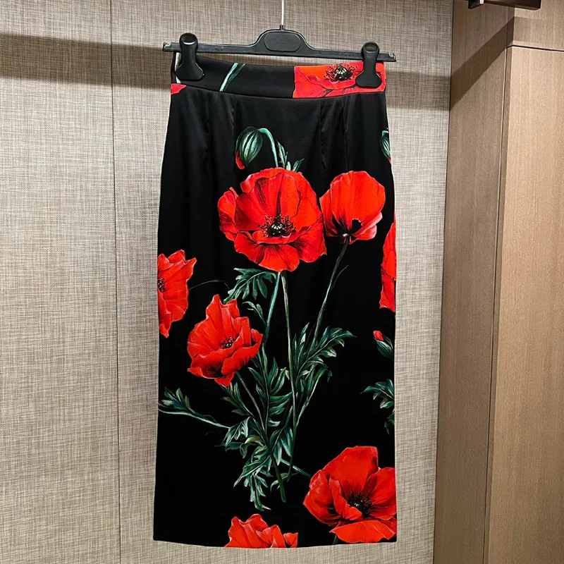 High Quality Women's Skirt 100% Silk Fashion Runway Rose Flower Print Bag Tight Hip Elegant Ladies Party Silk Skirt 2022 Summer
High Quality Women's Skirt 100% Silk Fashion Runway Rose Flower Print Bag Tight Hip Elegant Ladies Party Silk Skirt 2022 Summer