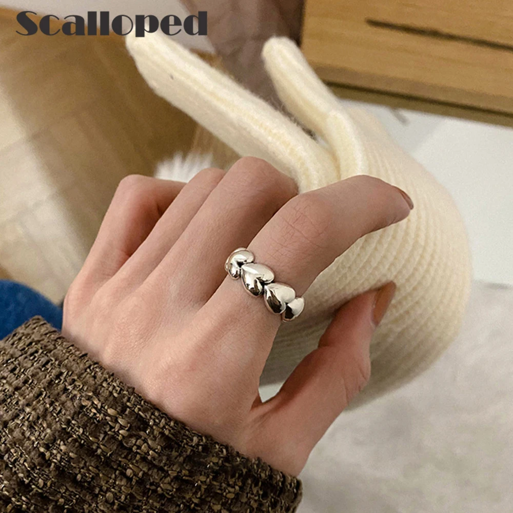 SCALLOPED 2022 New Trendy Heart Opening Rings For Woman Copper Alloy Gothic Finger Jewelry Korean Sweet Girls Party Accessories
SCALLOPED 2022 New Trendy Heart Opening Rings For Woman Copper Alloy Gothic Finger Jewelry Korean Sweet Girls Party Accessories