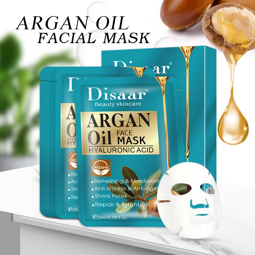 10pcs/lot Disaar Argan Oil Face Mask Refreshing Moisturizing Anti-aging Mask Shrink Pores Repair Brighten Skincare Facial Mask
10pcs/lot Disaar Argan Oil Face Mask Refreshing Moisturizing Anti-aging Mask Shrink Pores Repair Brighten Skincare Facial Mask