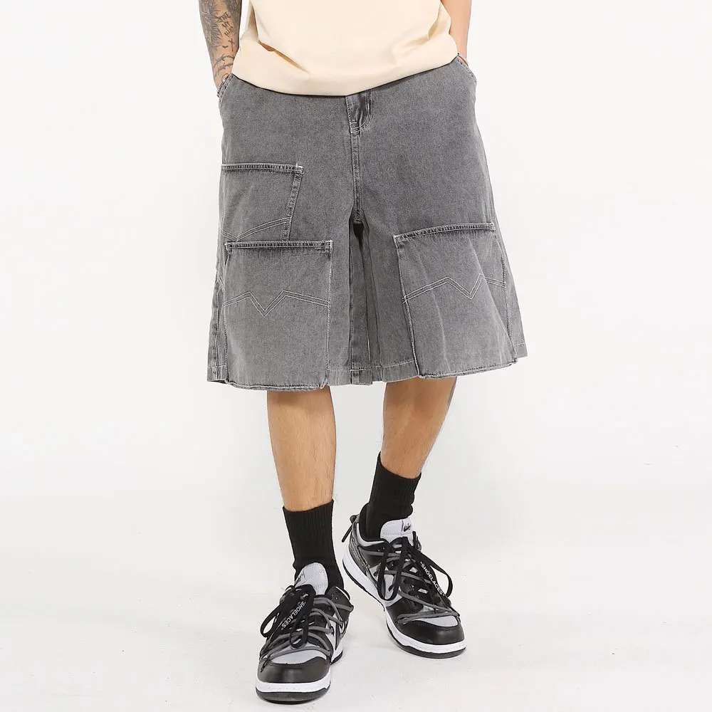 Solid Multi Pocket Denim Shorts Men's Trendy Wide Leg Pants Streetwear Summer Fashion Loose Straight Shorts Pants Mens Trousers
Solid Multi Pocket Denim Shorts Men's Trendy Wide Leg Pants Streetwear Summer Fashion Loose Straight Shorts Pants Mens Trousers