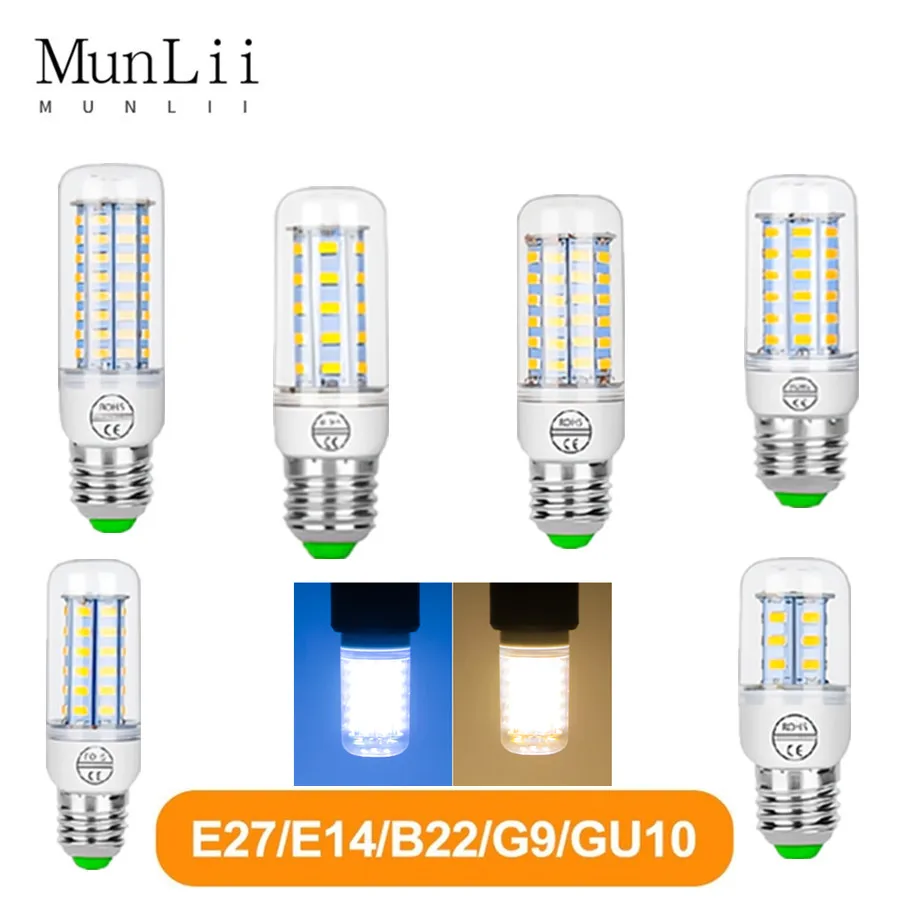 

LED 220V GU10 Lamp Bulb E14 Led Candle Light Bulb E27 Corn Lamp G9 Led 3W 5W 7W 9W 12W 15W Bombilla B22 Chandelier Lighting