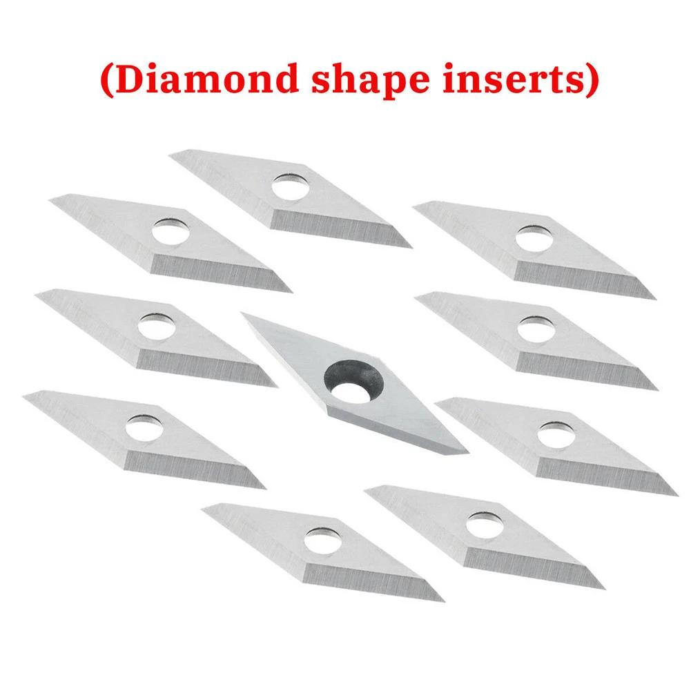 10pcs Wood Turning Carbide Inserts Kit For Lathe Tool Holder Indexable Chisel Cutter Diamond/Radius Diamond/Carbide Blades
10pcs Wood Turning Carbide Inserts Kit For Lathe Tool Holder Indexable Chisel Cutter Diamond/Radius Diamond/Carbide Blades
