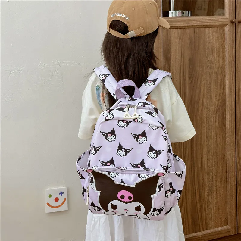 

Sanrio Kuromi Cinnamoroll детская школьная сумка с мультяшным рисунком Hello Kitty My Melody нейлоновая Наплечная Сумка с принтом детские Студенческие принадлежности