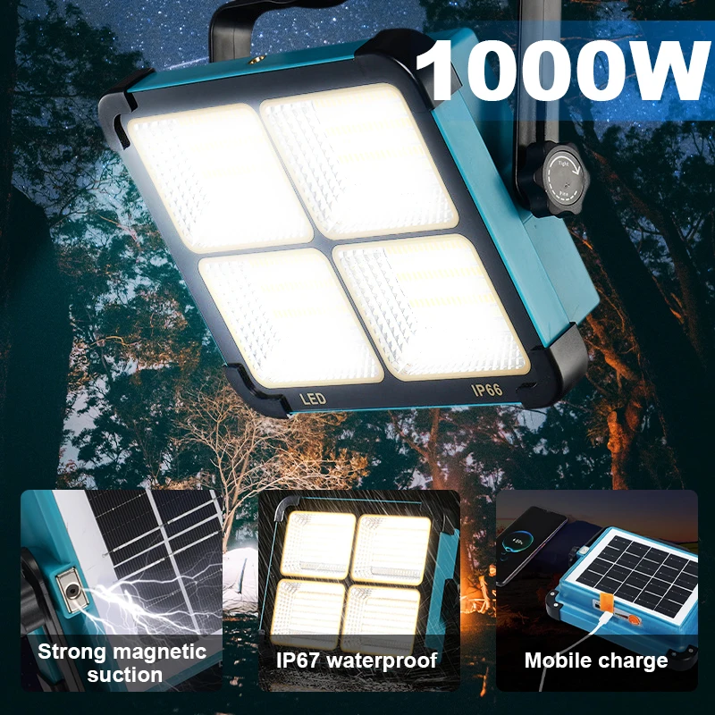 Superbright 1000watt Portable Camping Tent Lamp USB Rechargeable LED Solar Flood Light Outdoor Waterproof Work Repair Lighting 
Superbright 1000watt Portable Camping Tent Lamp USB Rechargeable LED Solar Flood Light Outdoor Waterproof Work Repair Lighting