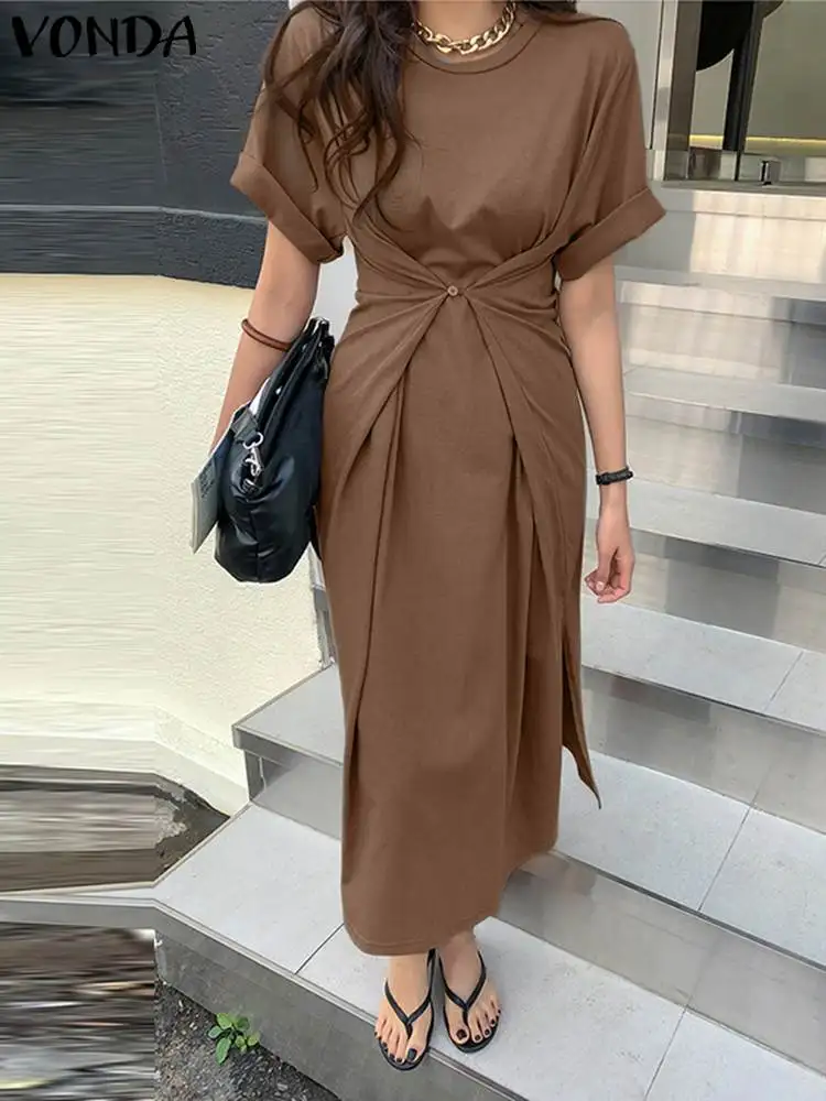 VONDA Women Maxi Dress 2022 Fashion Summer Casual Solid Elegant Sundress Short Sleeve Loose Pleated Oversized Party Robe Femme
VONDA Women Maxi Dress 2022 Fashion Summer Casual Solid Elegant Sundress Short Sleeve Loose Pleated Oversized Party Robe Femme