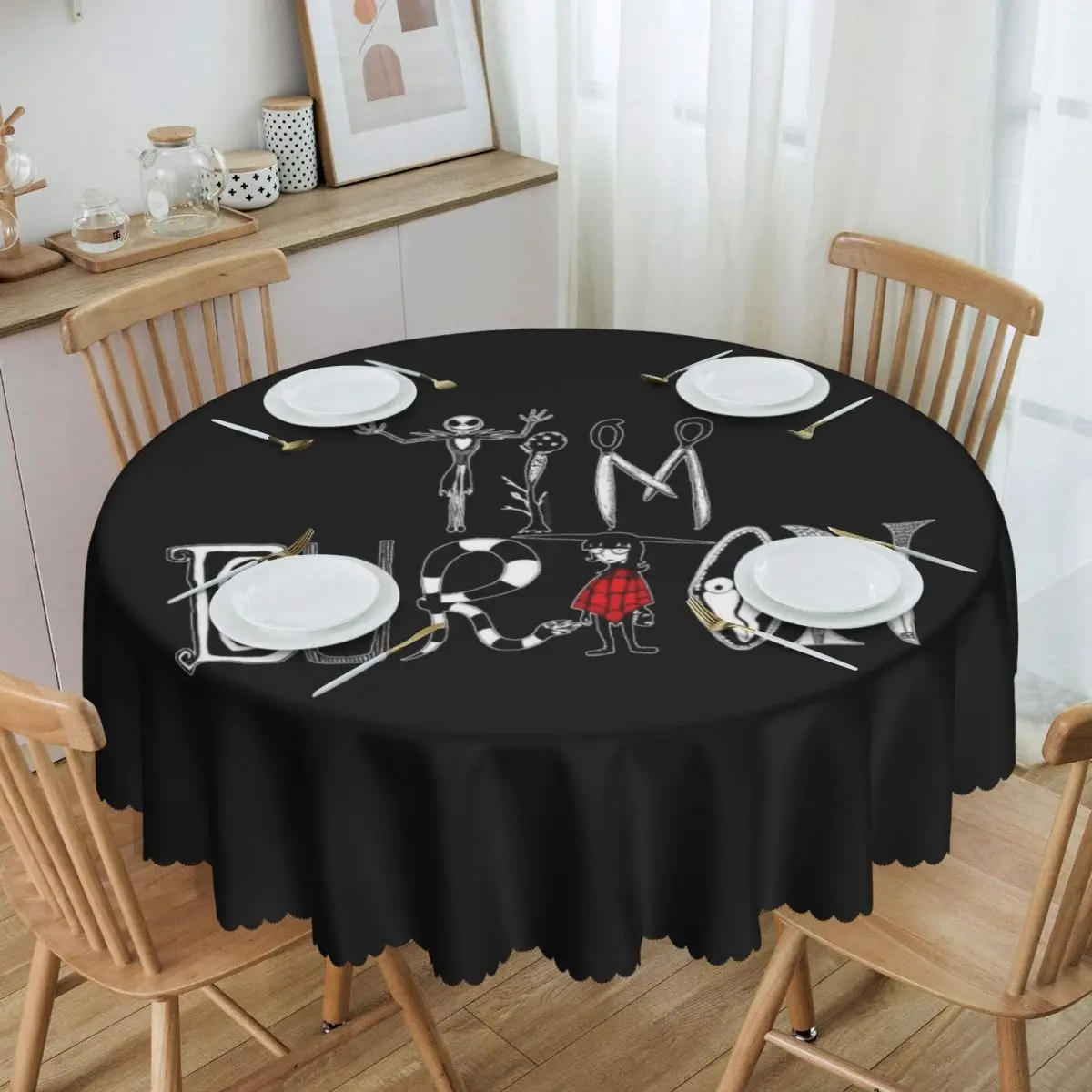 Tim Burton Alphabet Round Tablecloths 60 Inches Halloween Gothic Film Table Covers for Wedding Table Cloth
Tim Burton Alphabet Round Tablecloths 60 Inches Halloween Gothic Film Table Covers for Wedding Table Cloth