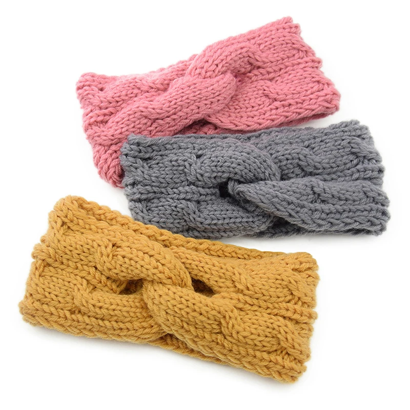 

Wide Knitted Headband Bows Knotted Winter Women Turban Hair Accessories For Girls Lady Soft Knitting Winter Headbands Bandana