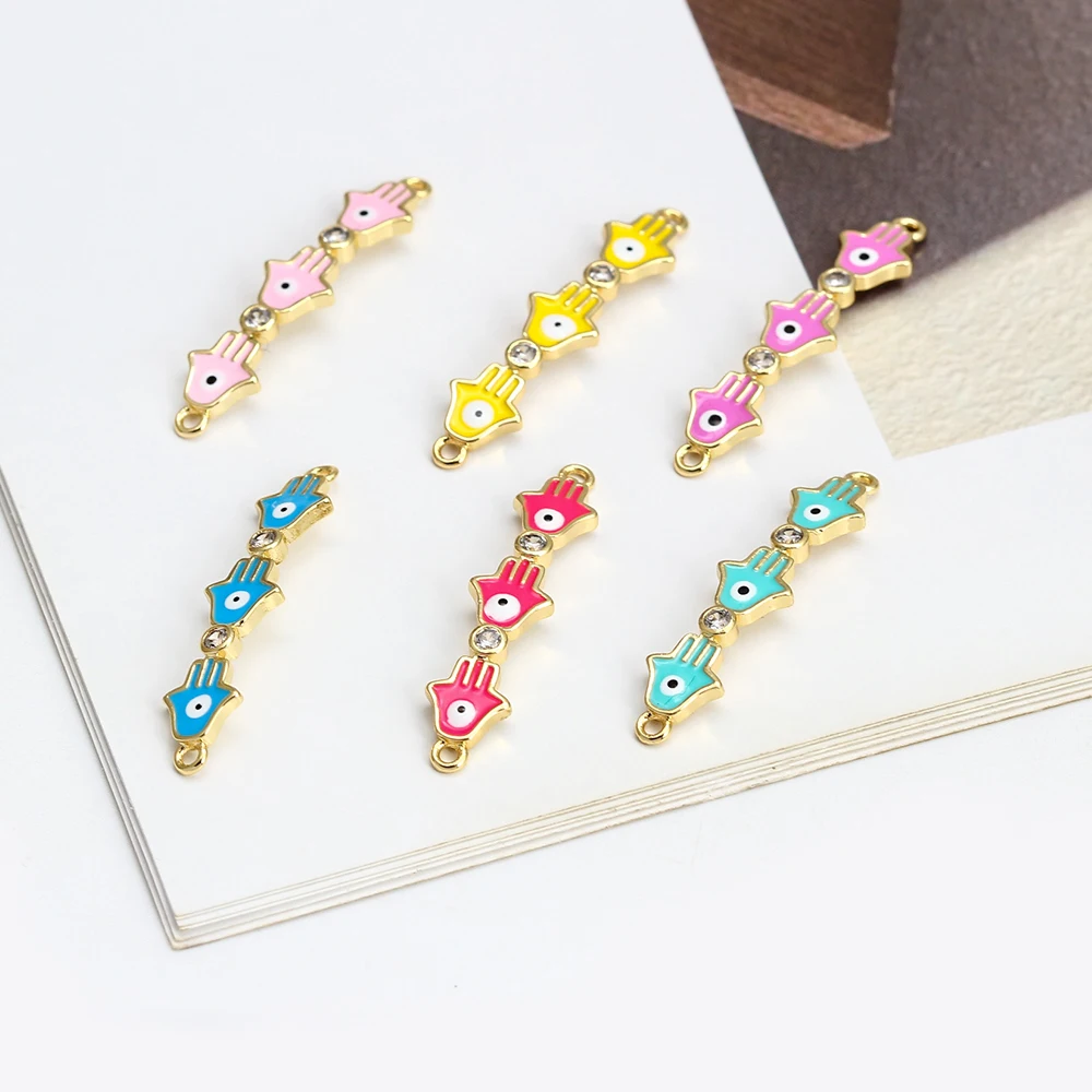 Meibeads Diy Accessories Fatima Evil Eye Charm Enamel Copper Connectors For Jewelry Making Fashion Bracelets Necklaces Findings 
Meibeads Diy Accessories Fatima Evil Eye Charm Enamel Copper Connectors For Jewelry Making Fashion Bracelets Necklaces Findings