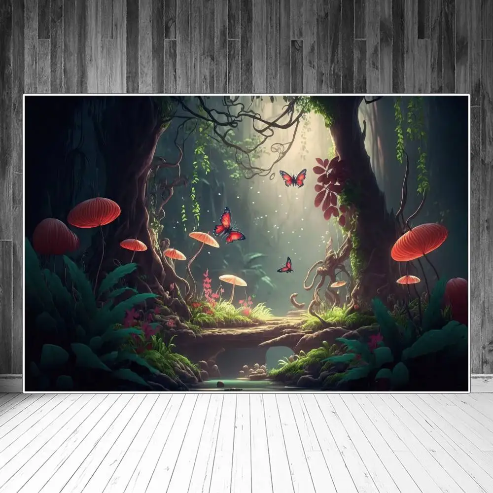 Wonderland Forest Backdrops Photography Party Decors Pathway Butterfly Mushroom Sign Baby Photobooth Photobooth Background Props
Wonderland Forest Backdrops Photography Party Decors Pathway Butterfly Mushroom Sign Baby Photobooth Photobooth Background Props