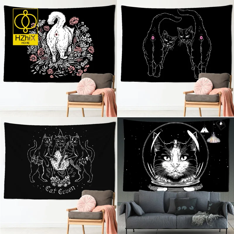 Cat Tarot Cards Tapestry Mysterious Divination Wall Hanging Living Room Bedroom Black Home Aesthetics Decoration Background
Cat Tarot Cards Tapestry Mysterious Divination Wall Hanging Living Room Bedroom Black Home Aesthetics Decoration Background