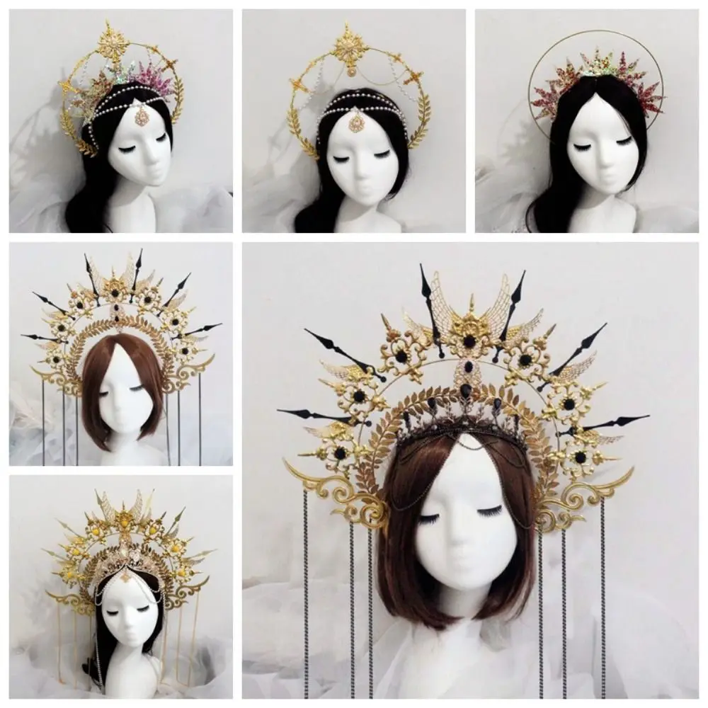 Women Girl Vintage Headdress Parts Wedding Headpiece Gothic Lolita Tiara Sun Goddess Headwear DIY Crown Material Kits 
Women Girl Vintage Headdress Parts Wedding Headpiece Gothic Lolita Tiara Sun Goddess Headwear DIY Crown Material Kits