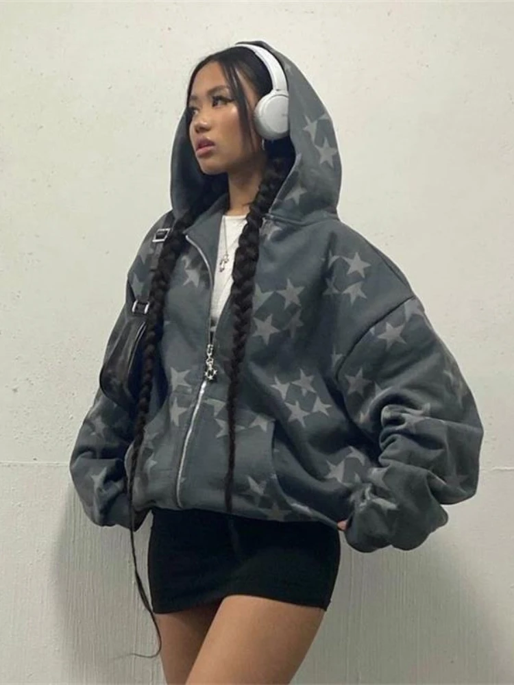 HOUZHOU Printed Y2k Zip Up Hoodie Women and Men Vintage Casual Star Printed Loose Long Sleeve Hoodie Cardigan Hip Hop Streetwear
HOUZHOU Printed Y2k Zip Up Hoodie Women and Men Vintage Casual Star Printed Loose Long Sleeve Hoodie Cardigan Hip Hop Streetwear