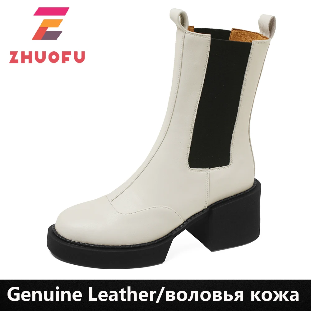Женские ботинки-Челси без шнуровки ZHUOFU, разноцветные ботинки до середины икры на платформе, сапоги из натуральной кожи для осени и зимы, 2023
Женские ботинки-Челси без шнуровки ZHUOFU, разноцветные ботинки до середины икры на платформе, сапоги из натуральной кожи для осени и зимы, 2023