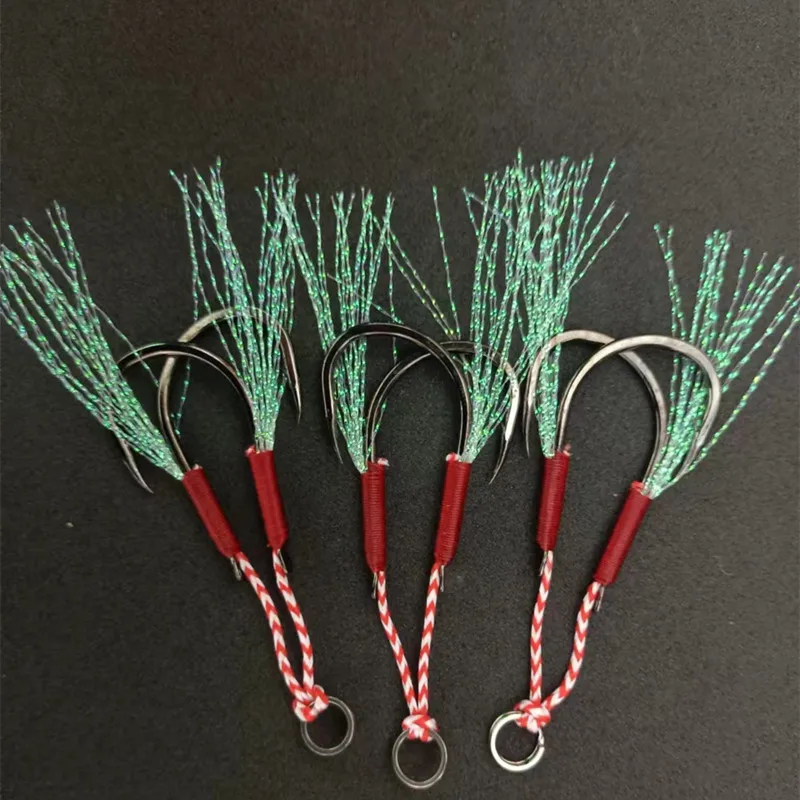5Pcs Slow Jigging Fishing Cast Jigs Assist Hook Barbed Single Jig Hooks Thread Feather High Carbon Steel Fishing Lure
5Pcs Slow Jigging Fishing Cast Jigs Assist Hook Barbed Single Jig Hooks Thread Feather High Carbon Steel Fishing Lure