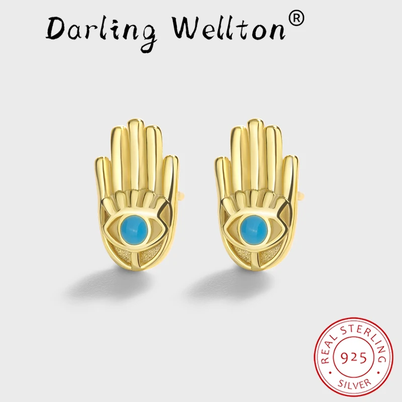 NEW 18K Gold Creative Palm Sapphire Stud Earrings For Women Blue Eyes Original Sterling Silver Engagement Bridal Gift Jewelry
NEW 18K Gold Creative Palm Sapphire Stud Earrings For Women Blue Eyes Original Sterling Silver Engagement Bridal Gift Jewelry